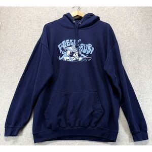 BreakingT Unisex Hoodie Navy Blue Long Sleeve Feelin' Grubi Graphic Pullover 2XL